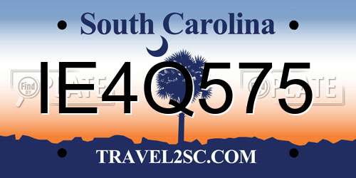 IE4Q575 South Carolina License Plate