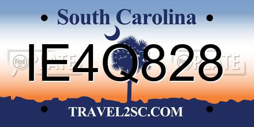 IE4Q828 South Carolina License Plate