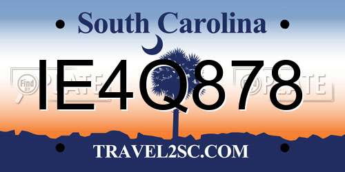 IE4Q878 South Carolina License Plate