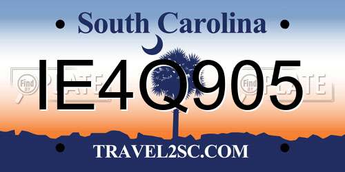 IE4Q905 South Carolina License Plate