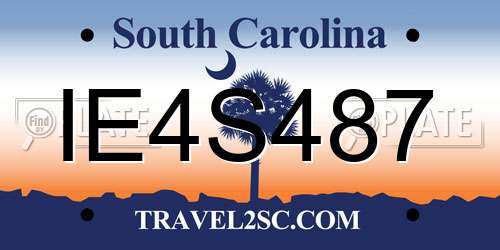 IE4S487 South Carolina License Plate
