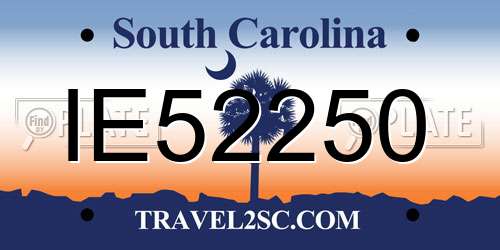 IE52250 South Carolina License Plate