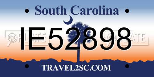 IE52898 South Carolina License Plate