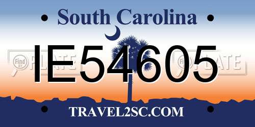 IE54605 South Carolina License Plate