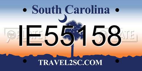 IE55158 South Carolina License Plate