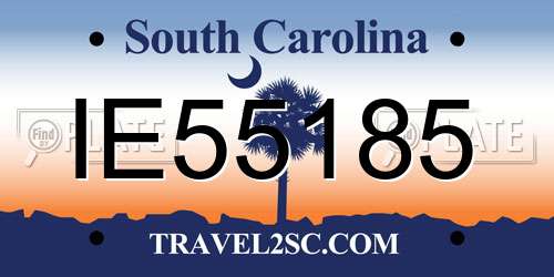 IE55185 South Carolina License Plate