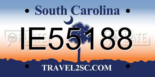 IE55188 South Carolina License Plate