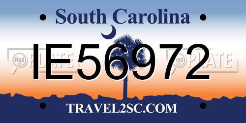 IE56972 South Carolina License Plate
