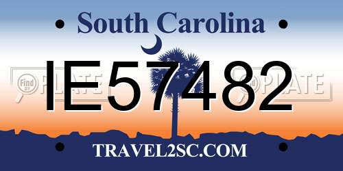 IE57482 South Carolina License Plate