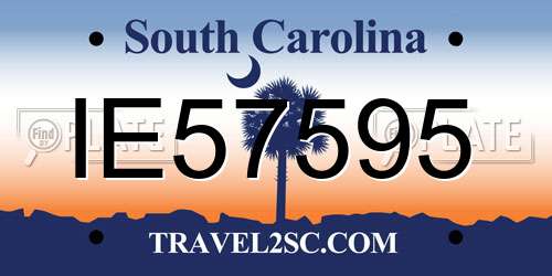 IE57595 South Carolina License Plate