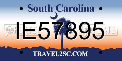 IE57895 South Carolina License Plate