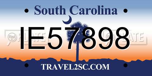 IE57898 South Carolina License Plate