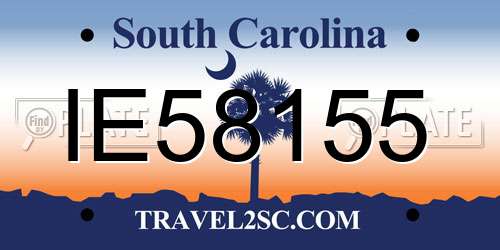 IE58155 South Carolina License Plate