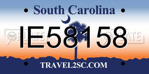 IE58158 South Carolina License Plate