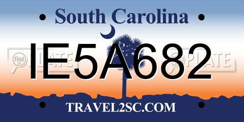 IE5A682 South Carolina License Plate