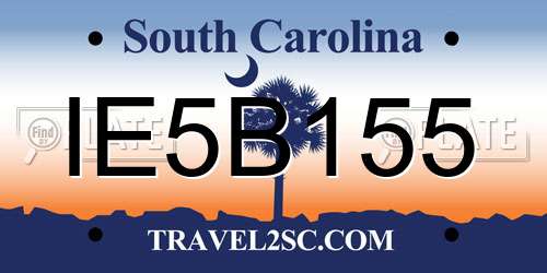 IE5B155 South Carolina License Plate