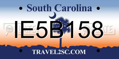 IE5B158 South Carolina License Plate