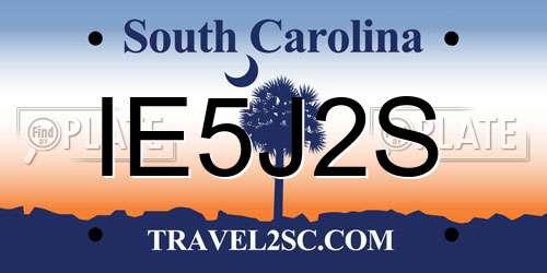 IE5J2S South Carolina License Plate