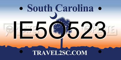 IE5O523 South Carolina License Plate