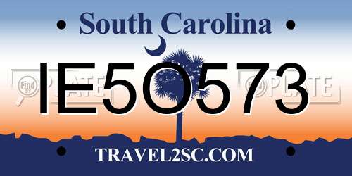 IE5O573 South Carolina License Plate