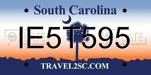 IE5T595 South Carolina License Plate