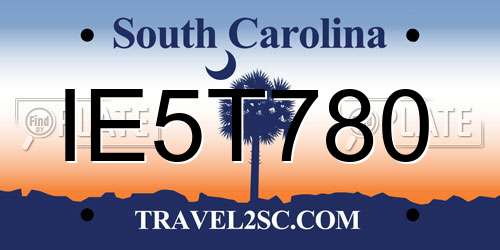 IE5T780 South Carolina License Plate