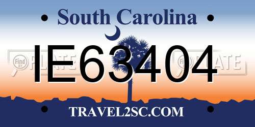 IE63404 South Carolina License Plate