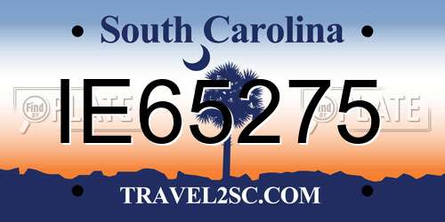 IE65275 South Carolina License Plate