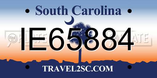 IE65884 South Carolina License Plate