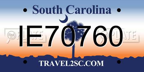 IE70760 South Carolina License Plate