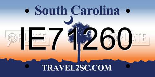 IE71260 South Carolina License Plate