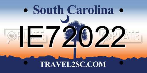 IE72022 South Carolina License Plate