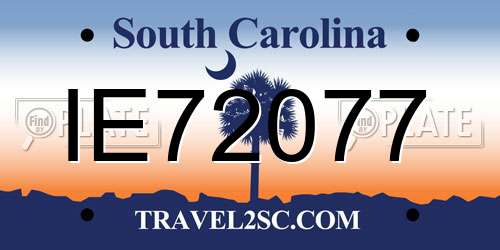 IE72077 South Carolina License Plate