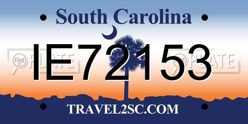 IE72153 South Carolina License Plate