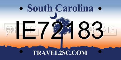 IE72183 South Carolina License Plate