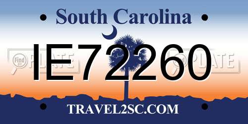IE72260 South Carolina License Plate