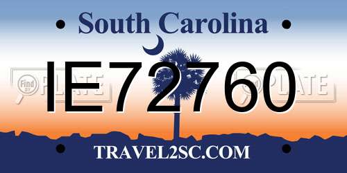 IE72760 South Carolina License Plate