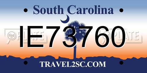 IE73760 South Carolina License Plate