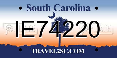 IE74220 South Carolina License Plate