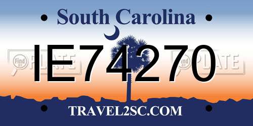 IE74270 South Carolina License Plate