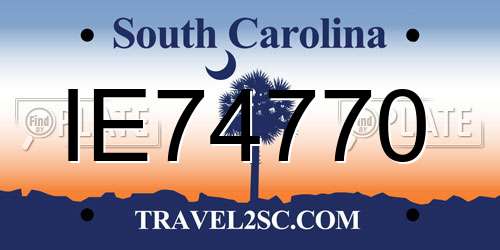 IE74770 South Carolina License Plate