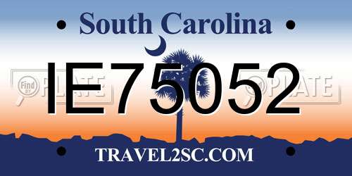 IE75052 South Carolina License Plate