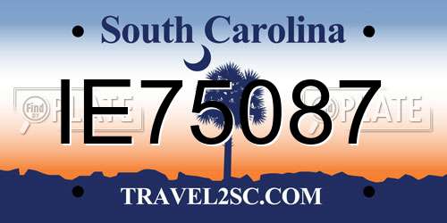 IE75087 South Carolina License Plate