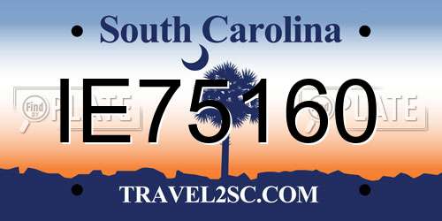 IE75160 South Carolina License Plate