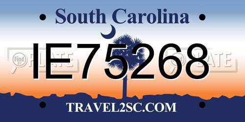 IE75268 South Carolina License Plate