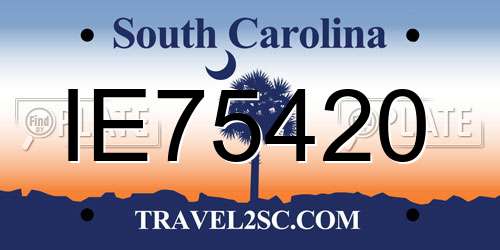 IE75420 South Carolina License Plate