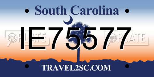 IE75577 South Carolina License Plate
