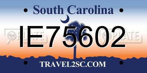 IE75602 South Carolina License Plate