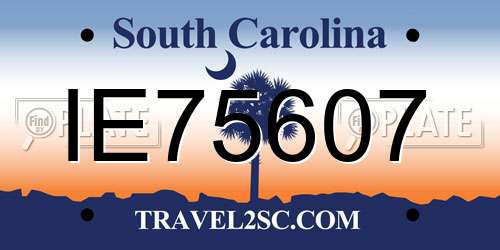 IE75607 South Carolina License Plate