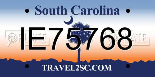 IE75768 South Carolina License Plate